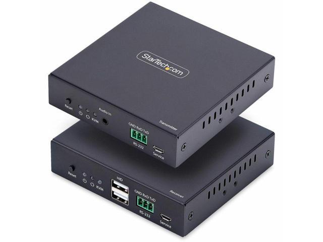 StarTech HDMI KVM Extender Over IP Network, 4K 60Hz, Driverless, HDMI and USB Over Ethernet/CAT6, AVoIP, Transmitter and Receiver Kit, Includes...