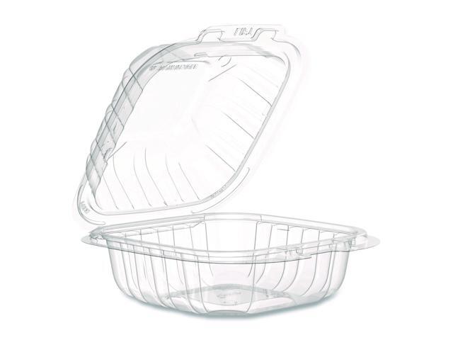 Microwaveable Hinged Containers ProPlanet Seal 6.31 x 6.31 x 3 Clear Plastic 300/Carton 60PPHT1