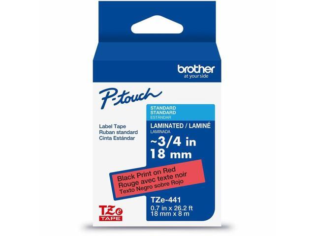 Brother Genuine P-touch TZe441 BK on RD Label Tape Laminated 18mmX8m