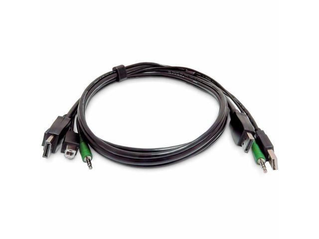 StarTech 10ft 3m Dual-DisplayPort KVM Cable USB 2.0 3.5mm Audio Universally Compatible Combo Cable for KVM Switches TAA