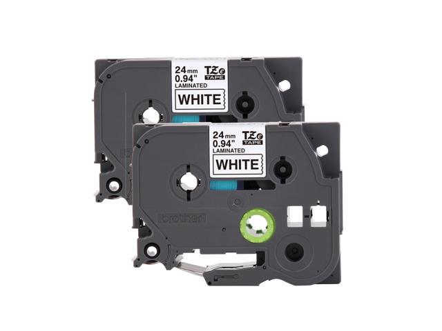 Brother Genuine P-touch TZe2512PK BK on WHT Label Tapes Laminated 24mmX8m each