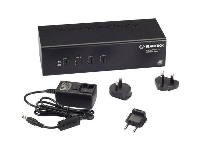 Black Box KV6224DP KVM Switch - Dual-Monitor, DisplayPort 1.2, 4K 60Hz, USB 3.0 Hub, Audio