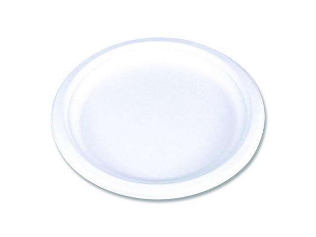 ChampWare Molded Fiber Tableware Molded Fiber Plate 10' dia White 125 Plates/Sleeve 4 Sleeves/Carton 18160WPF