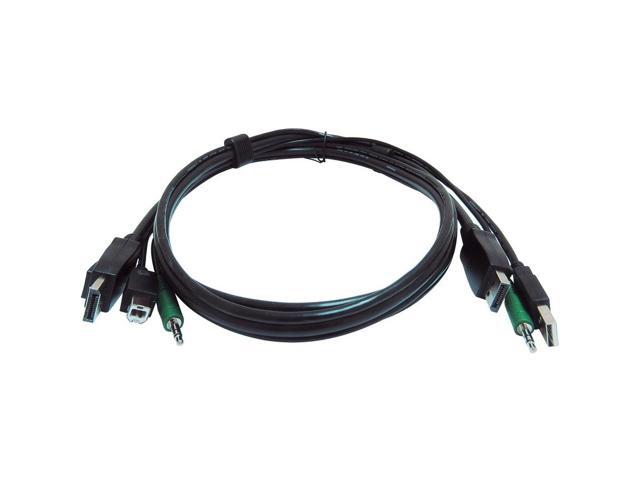 Black Box Secure KVM Cable Each end 1 USB 1 or 2 DisplayPort 1 3.5mm Audio