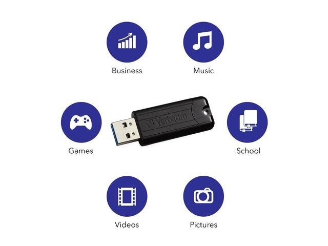 PinStripe USB 3.2 Flash Drive 128 GB Black 49319