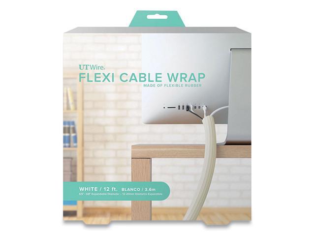 ut wire utw-fcw12-wh expandable flexi cable wrap, 12-feet, white