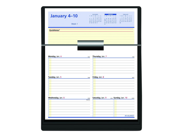 Flip-A-Week Desk Calendar Refill with QuickNotes 7 x 6 White Sheets 12-Month Jan to Dec: 2026 SW70650