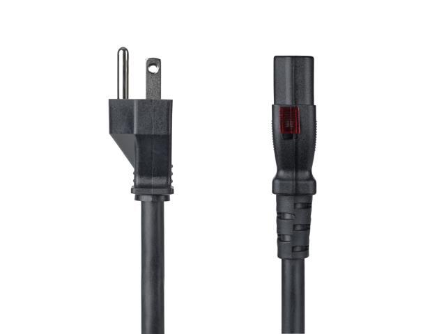 StarTech 10ft (3m) Heavy Duty Power Cord, NEMA 5-15P to Locking C13, 125V 15A, 14AWG, Replacement AC Computer Power Cable