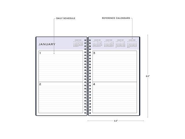 Perpetual Daily Planner 8.5 x 5.5 Blue Cover 52 Weeks: Undated 141138