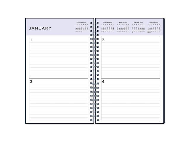 Perpetual Daily Planner 8.5 x 5.5 Blue Cover 52 Weeks: Undated 141138
