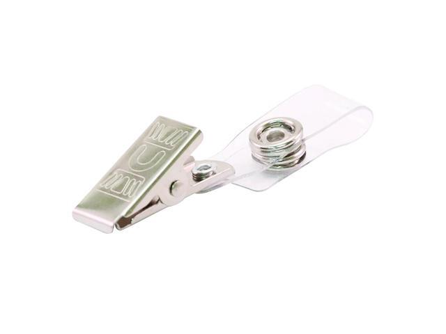 Advantus ID Badge Clip Adapters - Metal, Vinyl - 25 / Pack - Silver