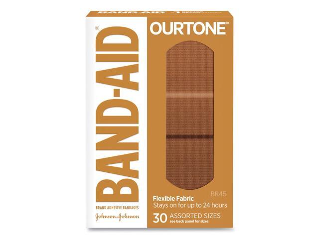 Band-Aid Ourtone Flexible Fabric Adhesive Bandages BR45 Light Brown 30/Box