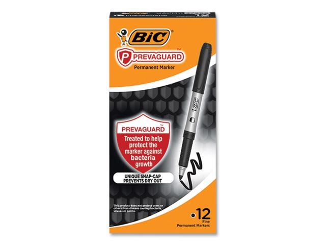 BIC PrevaGuard Permanent Marker Fine Tip Black 12Ct GAPM11BLK