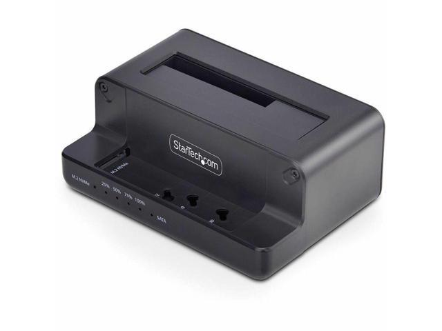 StarTech M.2 NVMe to 2.5/3.5' SATA Drive Duplicator, Dual Bay Standalone SSD Cloner/Drive Dock, Bidirectional NVMe to SATA / SATA to NVMe, Up to...