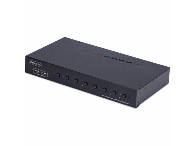 StarTech 8-Port DisplayPort KVM Switch with 1U Rack Mount Kit - 4K 60Hz DP 1.2 - Push-Button & Hotkey Switching - 4-Port USB Hub - OS Independent -...