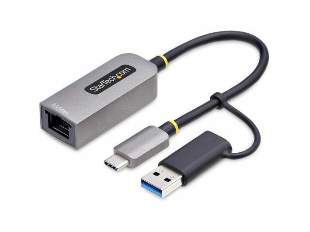StarTech 2.5GbE USB-C to Ethernet Adapter with USB-A Converter, NBASE-T NIC, USB 3.0 Type-C 2.5/1G Multi Speed Network, Thunderbolt Compatible,...