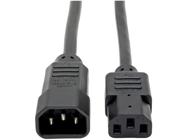 Tripp Lite 4' C13 to C14 13A 250V 16 AWG Computer Power Cable Black P00400413A