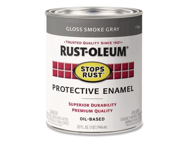 Stops Rust Brush-On Protective Enamel Paint Gloss Smoke Gray 1 qt Can 2/Carton 7786502