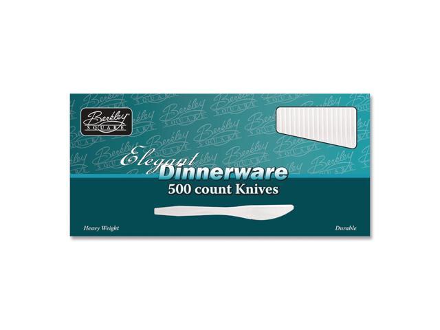 Elegant Dinnerware Heavyweight Cutlery Knife Plastic White 500/Box AFK89004