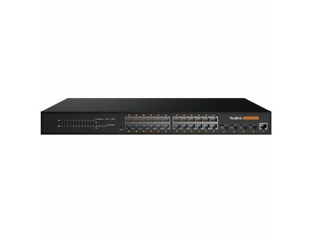Yealink 1303228 24 Port L2+ Gigabit Managed Switched - Web-based Management - 370 PoE Power Budget - Designed for AV Networking