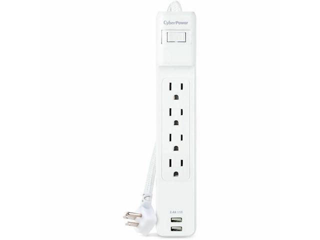 CyberPower P406U Home Office 4 Outlet Surge Protector with 500 J Surge Suppression