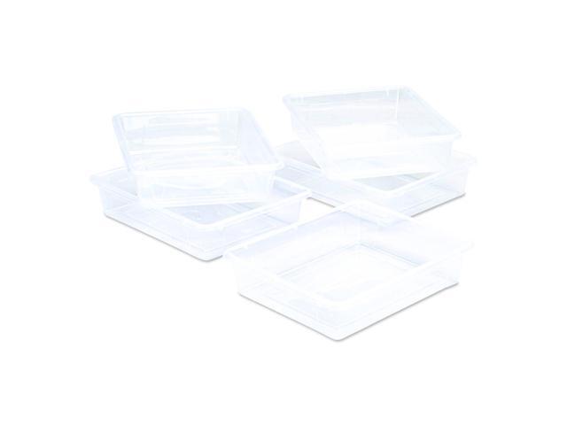Storage Tray Flat 1.69 gal 10.65' x 13.17' x 2.96' Translucent 5/Pack 62565U05C