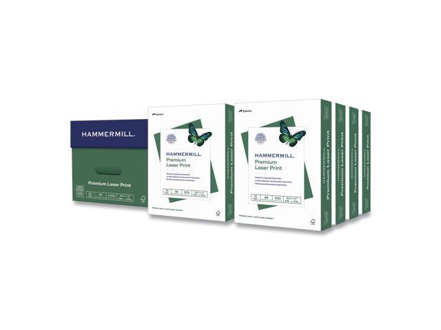 Hammermill Premium Laser Print Paper - 98 Bright - 28 lb Bond Weight - 8.5 x 11 - White - 500 Sheets/Ream - 8 Reams/Carton - 125534CT