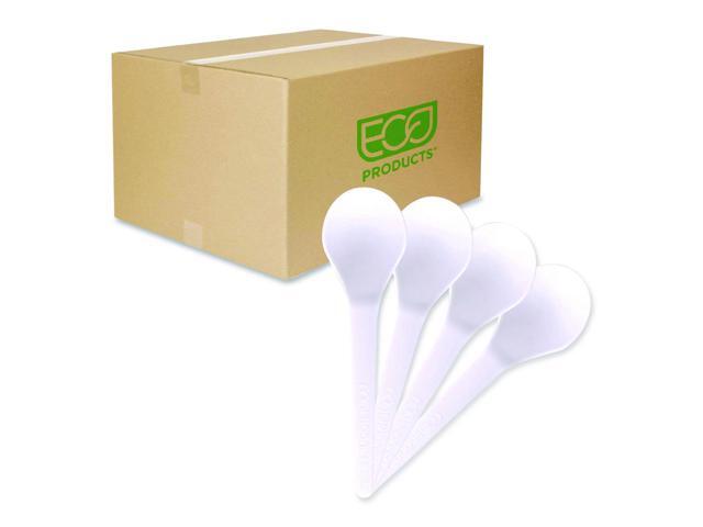 Plantware Compostable Soup Spoon Heavyweight Plastic White 50/Pack 20 Packs/Carton EPS014