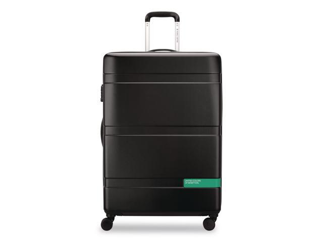 United Colors of Benetton Now! 27' Hardside Luggage with Spinner Wheels, Black, Checked-Large