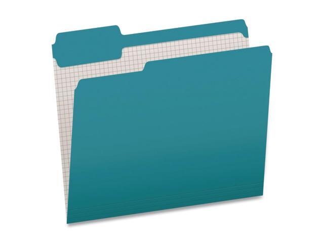 Double-Ply Reinforced Top Tab Colored File Folders 1/3-Cut Tabs: Assorted Letter 0.75' Expansion Teal 100/Box 1006995