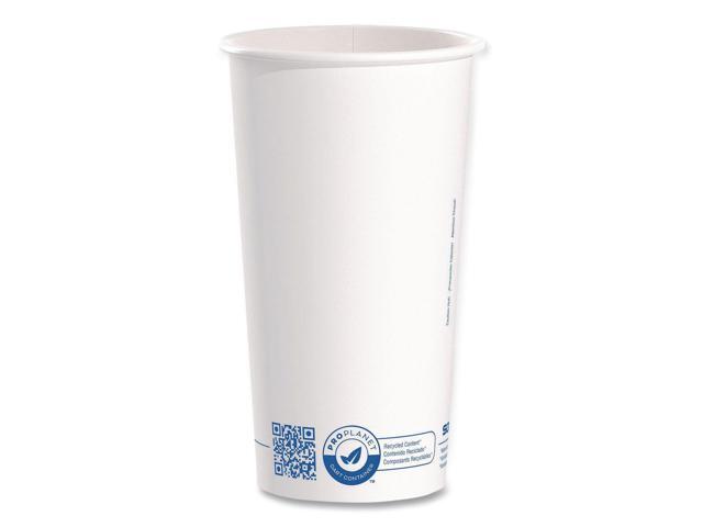Recycled Content PCF Paper Hot Cups ProPlanet Seal 20 oz White/Blue 600/Carton 420RCPLANET