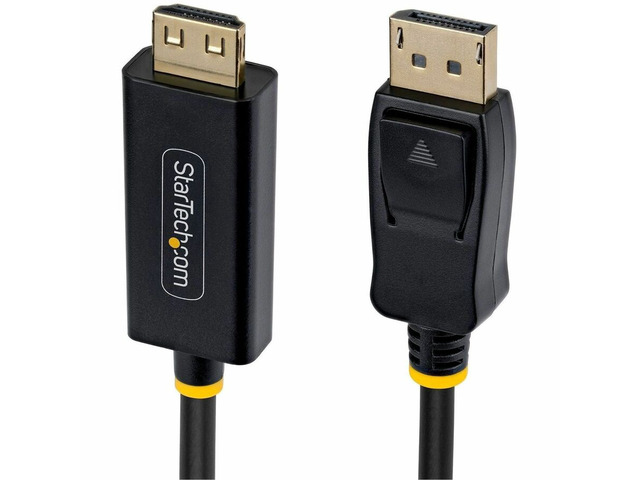 StarTech 6ft DisplayPort to HDMI Cable - 4K 60Hz Active DP 1.4 to HDMI 2.0b Video Adapter with Gripping Connector Model 6F-DP-HDMI-4K60-GR