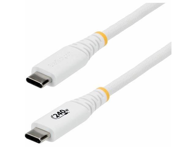 StarTech 3ft 91cm USB-C Charging Cable 240W PD EPR Durable and Ultra-Flexible USB-IF Certified Rugged USB-C Charging Cord White S2CEPR3FWUSBCABLE