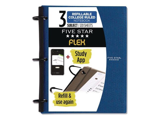 FLEX Notebinder 1' TechLock Rings 3-Subject Medium/College Rule Randomly Assorted Cover Colors 120 11 x 8.5 Sheets 08126