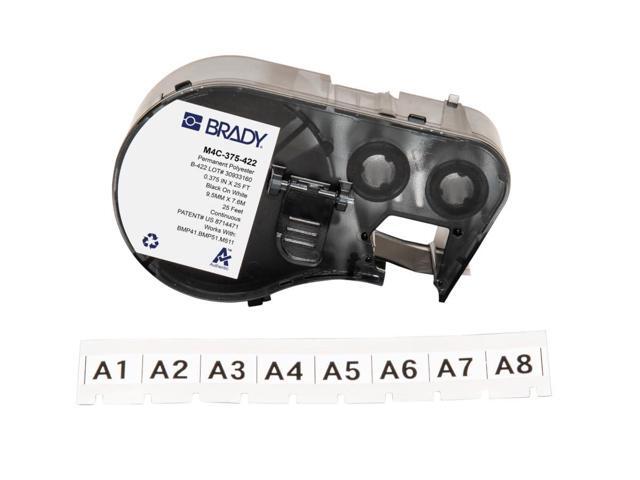 Brady Aggressive Adhesive Multi-Purpose Polyester Labels 0.375 in Black on White