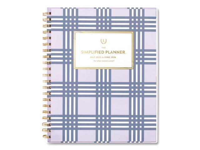 Simplified by Emily Ley for AT-A-GLANCE Academic 2025-2026 Customizable Weekly Monthly Planner, Lilac Plaid, Large, 8 1/2' x 11'
