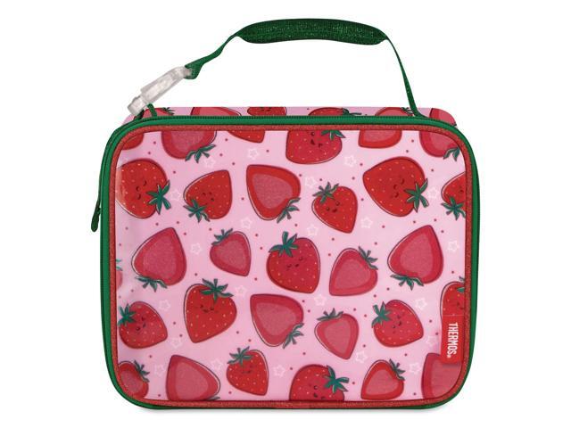 Kids Strawberry Smiles Insulated Lunch Bag 9.5 x 3.75 x 7.5 Red Strawberry Print N225017006ST