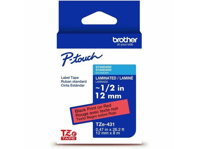 Brother Genuine P-touch TZe431 BK on RD Label Tape Laminated 12mmX8m