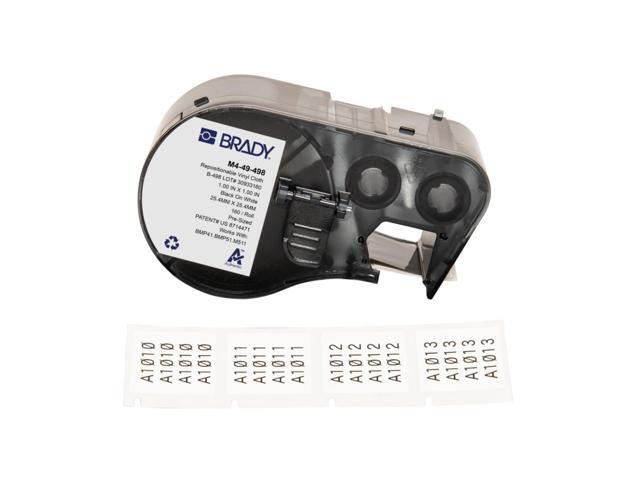 Brady Repositionable Multi-Purpose Vinyl Cloth Labels 1' H x 1' W Black on White, 160 Labels (M4-49-498)