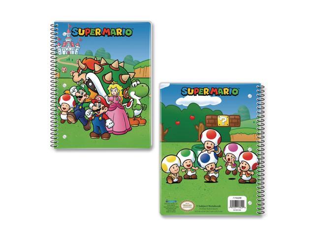 Licensed Spiral Notebook Super Mario 1-Subject Wide/Legal Rule Multicolor Cover 70 10.5 x 8 Sheets 717842MBSA