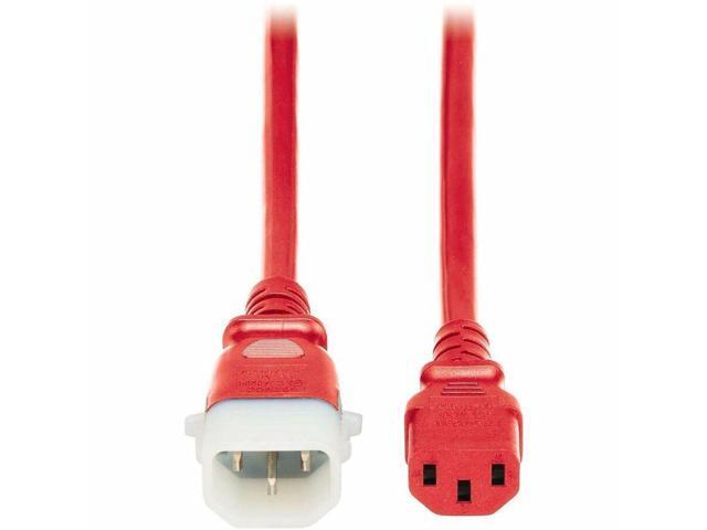 Eaton Tripp Lite Series PDU Power Cords C13 to P-Lock C14 Heavy-Duty 15A 250V 14 AWG 4 ft. 1.2 m Red 6 Pack