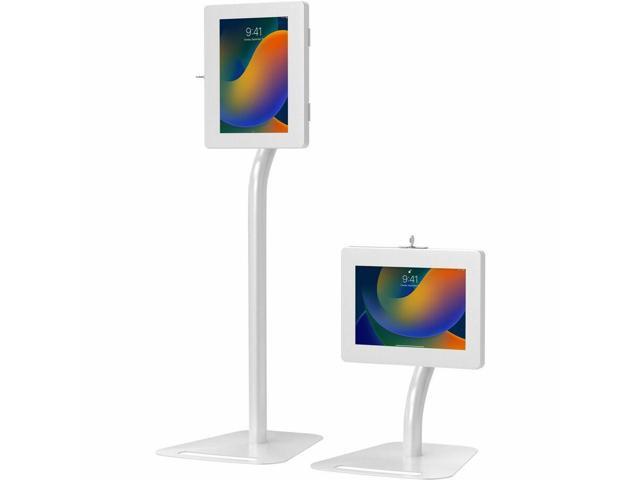CTA Digital Height Adjustable Floor-To-Desk Security Kiosk, White PADPARAFDW