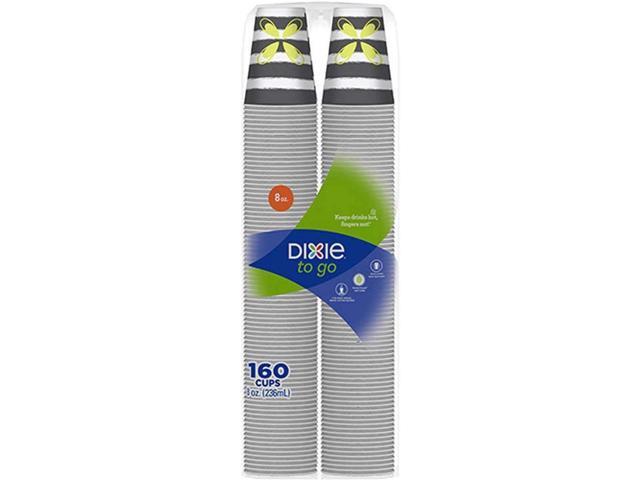 Dixie PerfecTouch Hot/Cold Cups, 8 oz, Paper, Coffee Haze Design, 160/Pack
