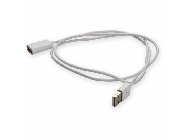 AddOn 2m USB A 2.0 Male to USB B 2.0 Female White Cable