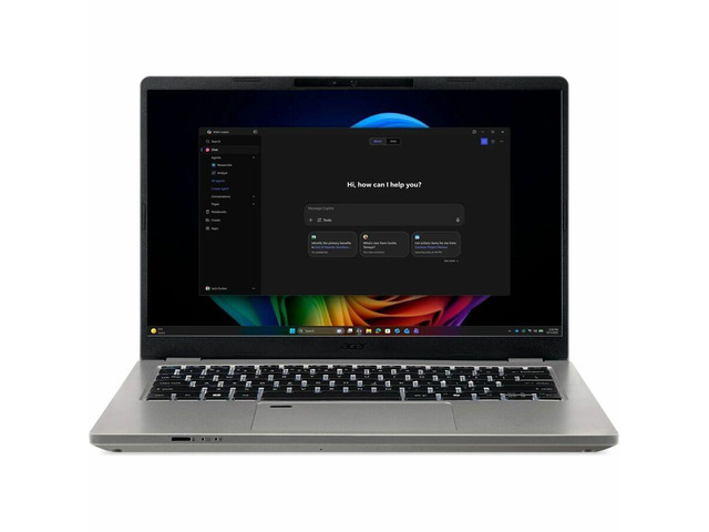 Acer TravelMate P4 14 AI TMP414-56-79JC 14' Clamshell Copilot+ PC Notebook - Intel Core Ultra 7 355 - 16 GB - 512 GB SSD - Windows 11 Pro - Webcam...