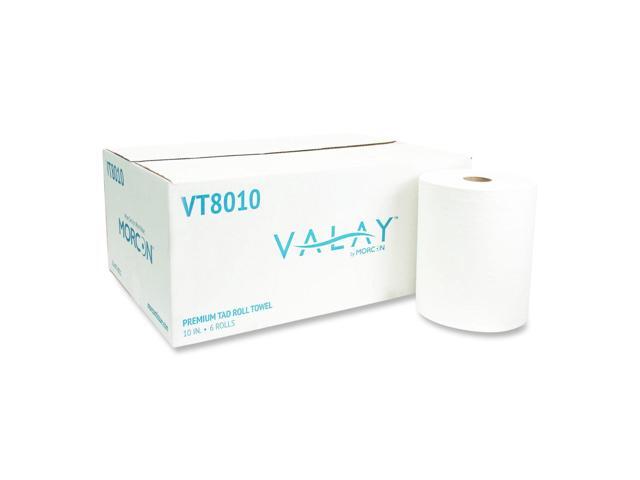 10 Inch TAD Roll Towels 1-Ply 10' x 700 ft White 6 Rolls/Carton VT8010