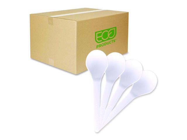 Plantware Compostable Soup Spoon Heavyweight Plastic White 50/Pack 20 Packs/Carton EPS014
