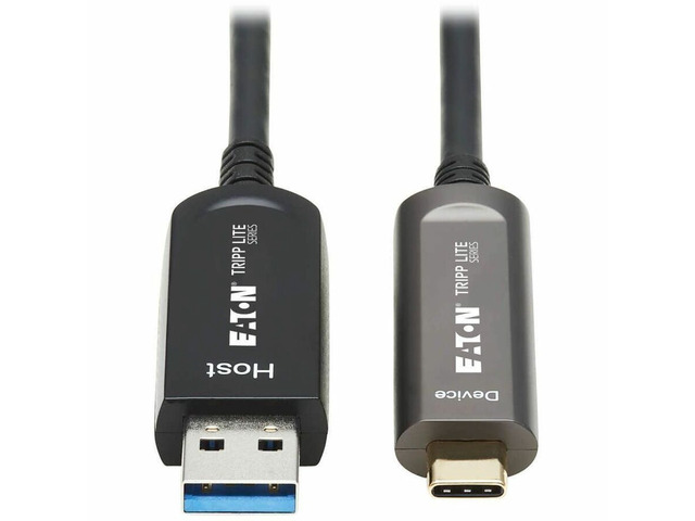Tripp Lite 15m USB-A to USB-C AOC Cable M/M USB 3.2 Gen 2 Black U428F15MD321