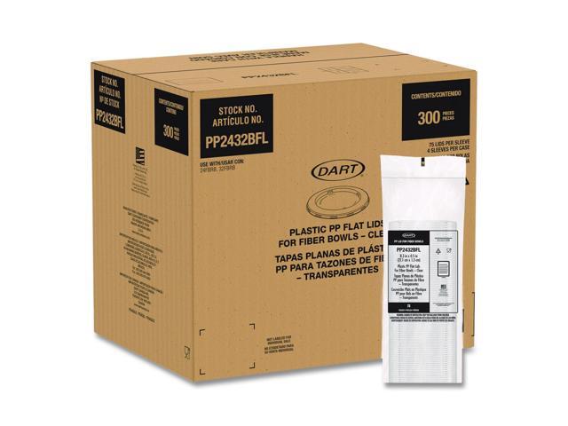 Plastic Lids for Compostable Fiber Containers For 24 to 32 oz Containers 8.28' Diameter x 0.51' h Clear 300/Carton PP2432BFL