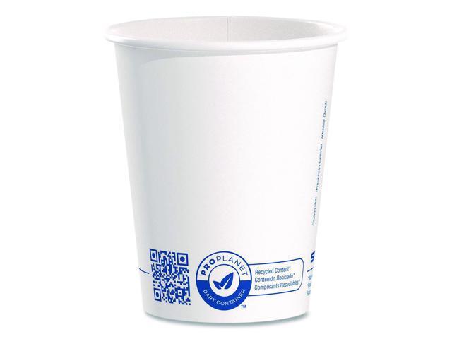 Recycled Content PCF Paper Hot Cups ProPlanet Seal 10 oz White 50/Pack 370RCPLANET